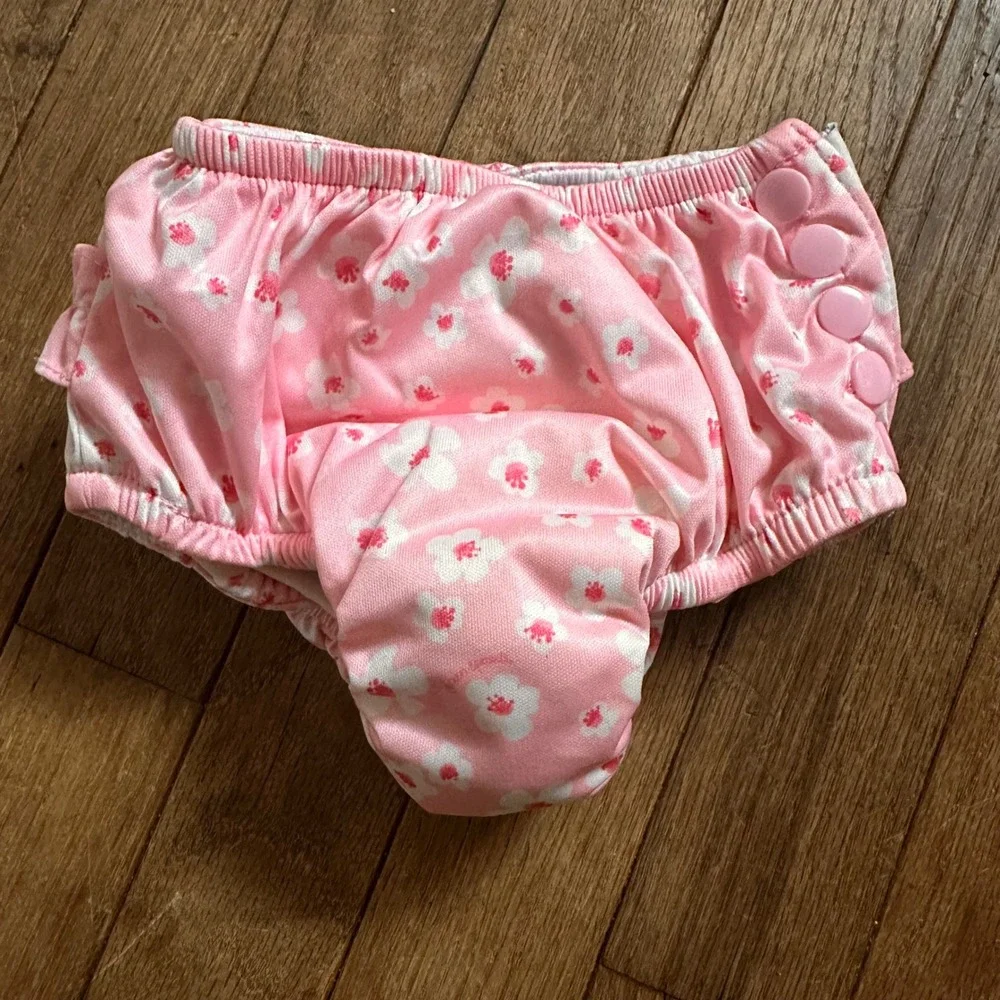 Green Sprouts Swim Bottom Girls 18 Months Ruffle Snap Floral Pink‎ Modern Summer